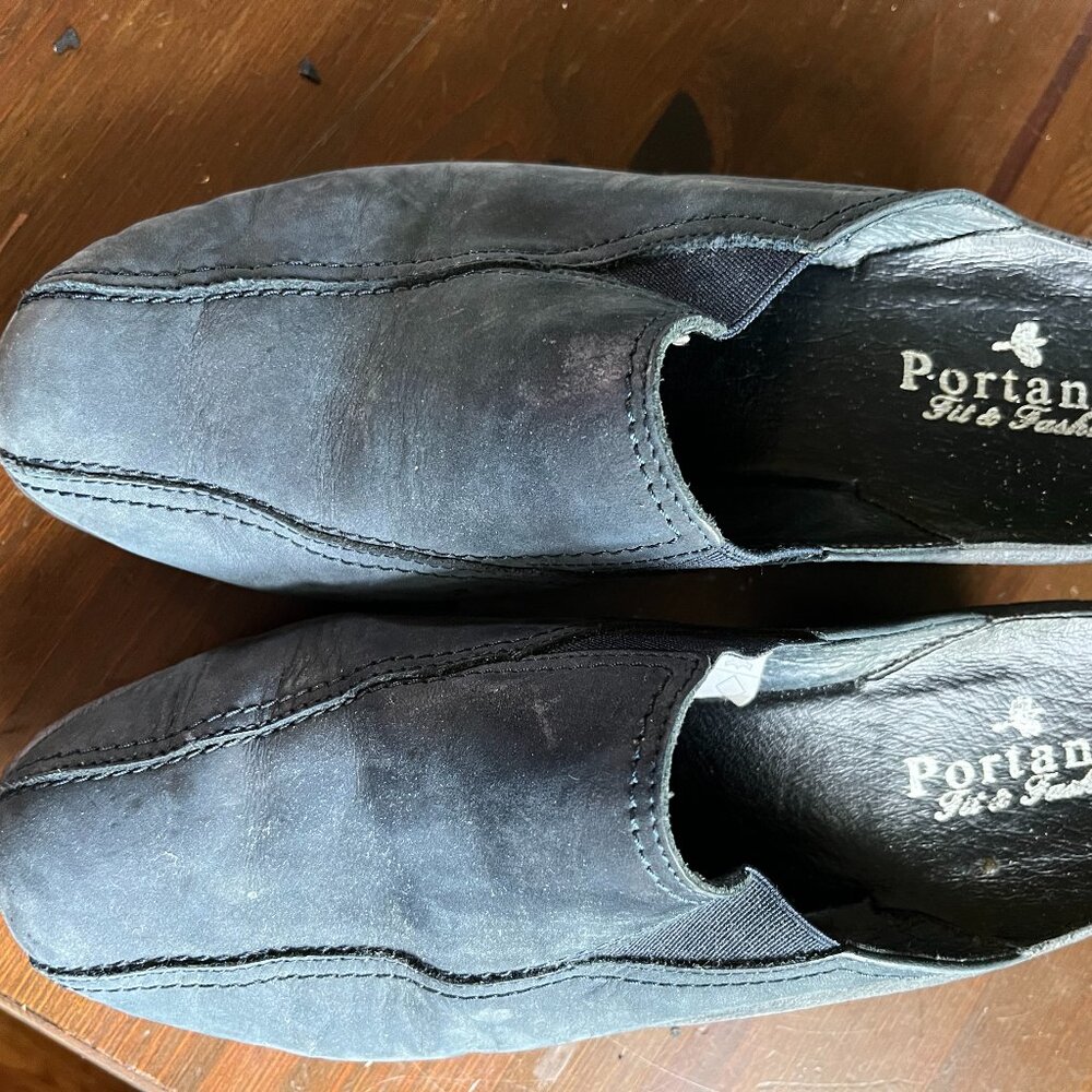 Women's Black Suede Mules by Portania Size 38/us7